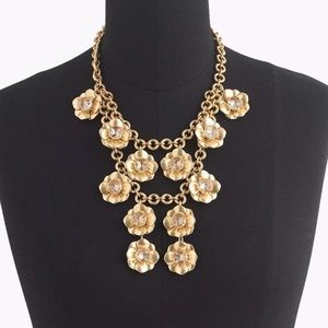 J.Crew Gold Flower Statement Necklace Gold